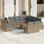 12-teiliges Gartensofa-Set und braune synthetische Rattankissen von , Gartensets - Ref: Foro24-3257837, Preis: 785,35 €, Raba...