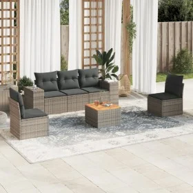 6-teiliges Gartenmöbel-Set und graue synthetische Rattankissen von , Gartensets - Ref: Foro24-3225388, Preis: 359,04 €, Rabat...