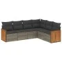 6-teiliges Gartenmöbel-Set und graue synthetische Rattankissen von , Gartensets - Ref: Foro24-3260086, Preis: 396,32 €, Rabat...