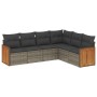 6-teiliges Gartenmöbel-Set und graue synthetische Rattankissen von , Gartensets - Ref: Foro24-3260086, Preis: 395,17 €, Rabat...