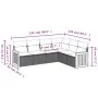 6-teiliges Gartenmöbel-Set und graue synthetische Rattankissen von , Gartensets - Ref: Foro24-3260086, Preis: 396,32 €, Rabat...