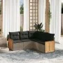 Garden sofa set with cushions 5 pieces gray synthetic rattan by , Garden sets - Ref: Foro24-3260044, Price: 348,18 €, Discoun...