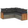 Garden sofa set with cushions 5 pieces gray synthetic rattan by , Garden sets - Ref: Foro24-3260044, Price: 335,50 €, Discoun...
