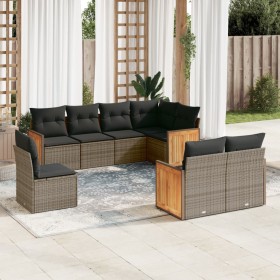 8-piece garden sofa set and gray synthetic rattan cushions by , Garden sets - Ref: Foro24-3260247, Price: 563,36 €, Discount: %