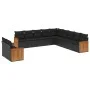 11-teiliges Gartensofa-Set und schwarze synthetische Rattankissen von , Gartensets - Ref: Foro24-3260207, Preis: 686,68 €, Ra...