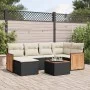 7-piece garden dining set and black synthetic rattan cushions by , Garden sets - Ref: Foro24-3260264, Price: 424,75 €, Discou...