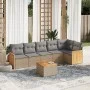 7-piece garden sofa set and beige synthetic rattan cushions by , Garden sets - Ref: Foro24-3260078, Price: 461,42 €, Discount: %