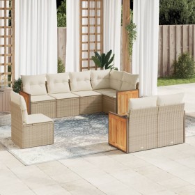 Gartensofa-Set mit beigen Kissen 8 Stück PE-Rattan von , Gartensets - Ref: Foro24-3260245, Preis: 576,82 €, Rabatt: %