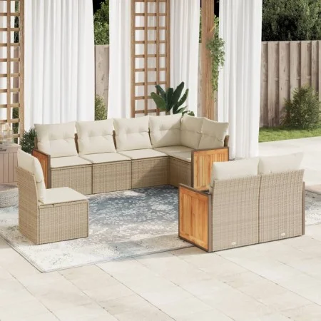 Gartensofa-Set mit beigen Kissen 8 Stück PE-Rattan von , Gartensets - Ref: Foro24-3260245, Preis: 620,74 €, Rabatt: %