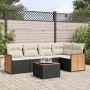 6-piece garden sofa set and black synthetic rattan cushions by , Garden sets - Ref: Foro24-3260033, Price: 371,20 €, Discount: %