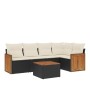 6-piece garden sofa set and black synthetic rattan cushions by , Garden sets - Ref: Foro24-3260033, Price: 371,53 €, Discount: %