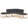 5-piece garden sofa set with solid pine wood cushions by , Garden sets - Ref: Foro24-3216960, Price: 424,11 €, Discount: %