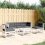 5-teiliges Gartensofa-Set mit Kissen aus massivem weißem Kiefernholz von , Gartensets - Ref: Foro24-3216976, Preis: 592,33 €,...