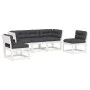 Set sofás jardín 5 pzas con cojines madera maciza pino blanco de , Conjuntos de jardín - Ref: Foro24-3216976, Precio: 585,06 ...