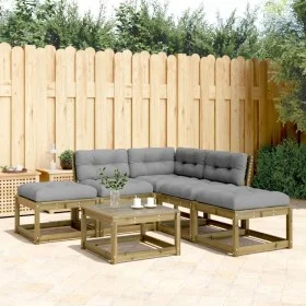 5-piece garden sofa set with impregnated pine wood cushions by , Garden sets - Ref: Foro24-3216969, Price: 459,84 €, Discount: %