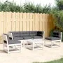 Set sofás jardín 5 pzas con cojines madera maciza pino blanco de , Conjuntos de jardín - Ref: Foro24-3216981, Precio: 570,81 ...
