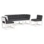 Set sofás jardín 5 pzas con cojines madera maciza pino blanco de , Conjuntos de jardín - Ref: Foro24-3216981, Precio: 570,81 ...