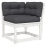 Set sofás jardín 5 pzas con cojines madera maciza pino blanco de , Conjuntos de jardín - Ref: Foro24-3216981, Precio: 570,81 ...