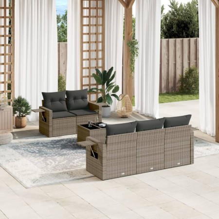 6-teiliges Gartenmöbel-Set und graue synthetische Rattankissen von , Gartensets - Ref: Foro24-3252237, Preis: 429,89 €, Rabat...