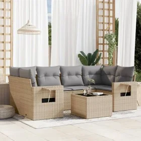 Set sofás de jardín 7 piezas y cojines ratán sintético beige de , Conjuntos de jardín - Ref: Foro24-3252256, Precio: 481,81 €...