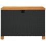 Garten-Aufbewahrungsbox aus schwarzem Rattan-Akazienholz, 80 x 40 x 48 cm von , Aufbewahrungsboxen für den Außenbereich - Ref...