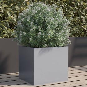 Silver galvanized steel planter 32x30x29 cm by , Pots and planters - Ref: Foro24-841545, Price: 32,19 €, Discount: %