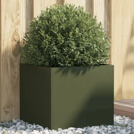 Jardinera de acero laminado en frío verde oliva 42x40x39 cm de , Maceteros y jardineras - Ref: Foro24-841553, Precio: 39,17 €...