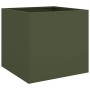 Olive green cold rolled steel planter 42x40x39 cm by , Pots and planters - Ref: Foro24-841553, Price: 41,30 €, Discount: %