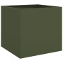 Olive green cold rolled steel planter 42x40x39 cm by , Pots and planters - Ref: Foro24-841553, Price: 41,30 €, Discount: %