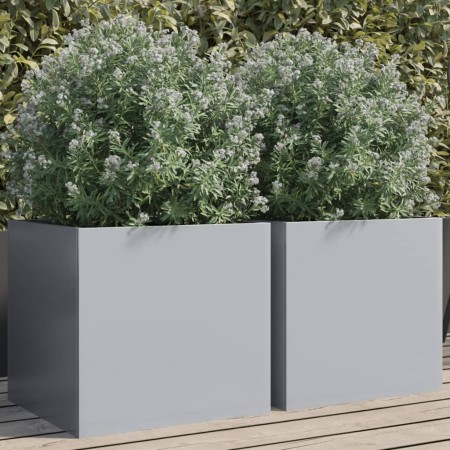 Jardineras 2 unidades acero galvanizado plateado 42x40x39 cm de , Maceteros y jardineras - Ref: Foro24-841558, Precio: 66,07 ...