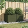 Pflanzgefäße 2 Stück olivgrüner kaltgewalzter Stahl 49x47x46 cm von , Töpfe und Pflanzgefäße - Ref: Foro24-841566, Preis: 74,...