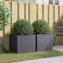 Jardineras 2 uds acero laminado en frío antracita 49x47x46 cm