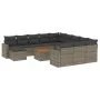 Gartensofa-Set mit Kissen, 13-teilig, graues synthetisches Rattan von , Modulare Sofas für den Außenbereich - Ref: Foro24-322...