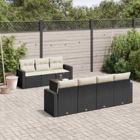 8-piece garden sofa set and black synthetic rattan cushions by , Modular outdoor sofas - Ref: Foro24-3251063, Price: 500,98 €...