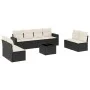 8-teiliges Gartensofa-Set und schwarze synthetische Rattankissen von , Modulare Sofas für den Außenbereich - Ref: Foro24-3251...