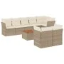 9-teiliges Gartensofa-Set mit beigen synthetischen Rattankissen von , Gartensets - Ref: Foro24-3223734, Preis: 611,00 €, Raba...