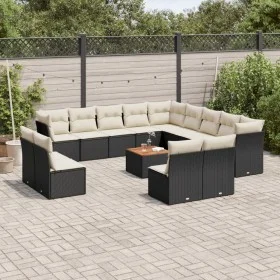 14-teiliges Gartensofa-Set mit schwarzen synthetischen Rattankissen von , Gartensets - Ref: Foro24-3223935, Preis: 815,48 €, ...