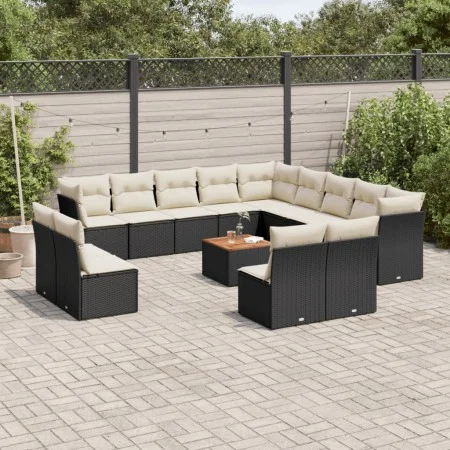 14-piece garden sofa set with black synthetic rattan cushions by , Garden sets - Ref: Foro24-3223935, Price: 815,48 €, Discou...