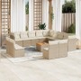 14-teiliges Gartensofa-Set mit beigen synthetischen Rattankissen von , Gartensets - Ref: Foro24-3223937, Preis: 860,81 €, Rab...