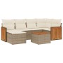 7-teiliges Gartensofa-Set und beigefarbene synthetische Rattankissen von , Gartensets - Ref: Foro24-3260266, Preis: 470,86 €,...