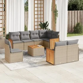Set de sofás de jardín 9 pzas con cojines ratán sintético beige de , Conjuntos de jardín - Ref: Foro24-3260253, Precio: 619,3...
