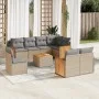 9-piece garden sofa set with beige synthetic rattan cushions by , Garden sets - Ref: Foro24-3260253, Price: 618,83 €, Discoun...