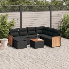 8-piece garden sofa set and black synthetic rattan cushions by , Garden sets - Ref: Foro24-3260291, Price: 478,62 €, Discount: %