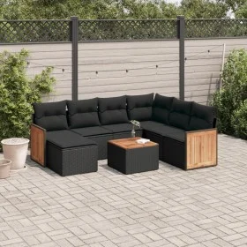 8-teiliges Gartensofa-Set und schwarze synthetische Rattankissen von , Gartensets - Ref: Foro24-3260291, Preis: 472,87 €, Rab...