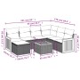 8-teiliges Gartensofa-Set und schwarze synthetische Rattankissen von , Gartensets - Ref: Foro24-3260291, Preis: 477,67 €, Rab...