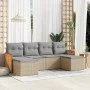 Garden sofa set with cushions 6 pieces beige synthetic rattan by , Garden sets - Ref: Foro24-3260302, Price: 374,12 €, Discou...