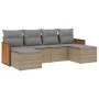 Garden sofa set with cushions 6 pieces beige synthetic rattan by , Garden sets - Ref: Foro24-3260302, Price: 374,12 €, Discou...
