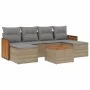 7-teiliges Gartensofa-Set und beigefarbene synthetische Rattankissen von , Gartensets - Ref: Foro24-3260309, Preis: 423,26 €,...