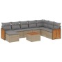 9-teiliges Gartensofa-Set mit beigen synthetischen Rattankissen von , Gartensets - Ref: Foro24-3260337, Preis: 546,48 €, Raba...