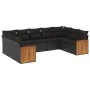 8-piece garden sofa set and black synthetic rattan cushions by , Garden sets - Ref: Foro24-3260354, Price: 586,04 €, Discount: %